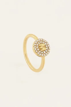 Bague à Initiale Avec Strass