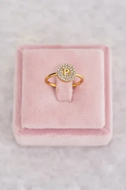 Bague à Initiale Avec Strass