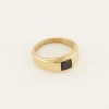 Bague MOOD Avec Pierre Noire Carrée