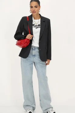 Blazer Gris Foncé Avec Poches Et Boutons
