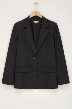 Blazer Gris Foncé Avec Poches Et Boutons