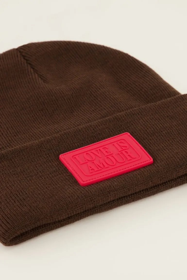 Bonnet Marron Avec écusson