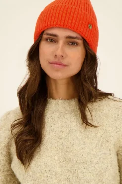 Bonnet Orange Côtelé