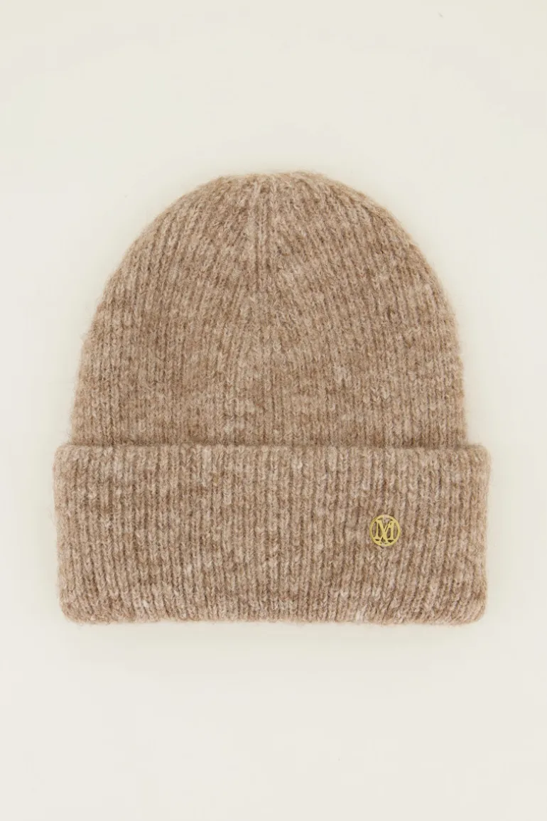 Bonnet Taupe En Maille