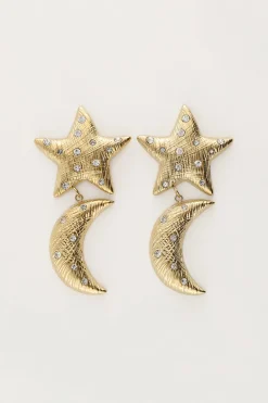 Boucles D'oreilles Starry Avec Lune Et étoile