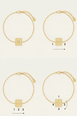 Bracelet Et Médaillon Carré à Graver Atelier