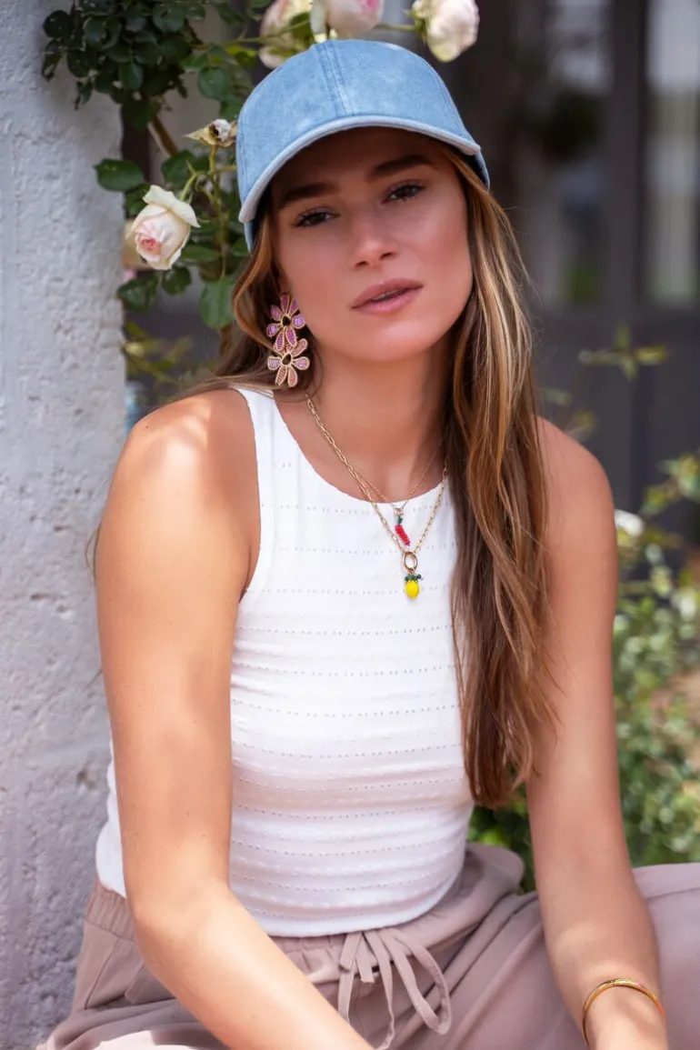 Casquette En Jean “Au Revoir"