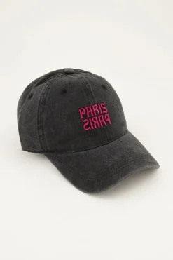 Casquette Grise Avec Paillettes Roses "Paris Paris"