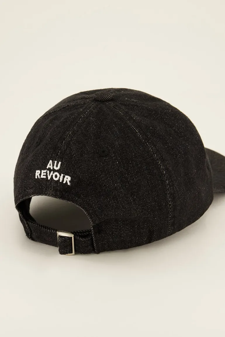 Casquette Grise Denim “Au Revoir"