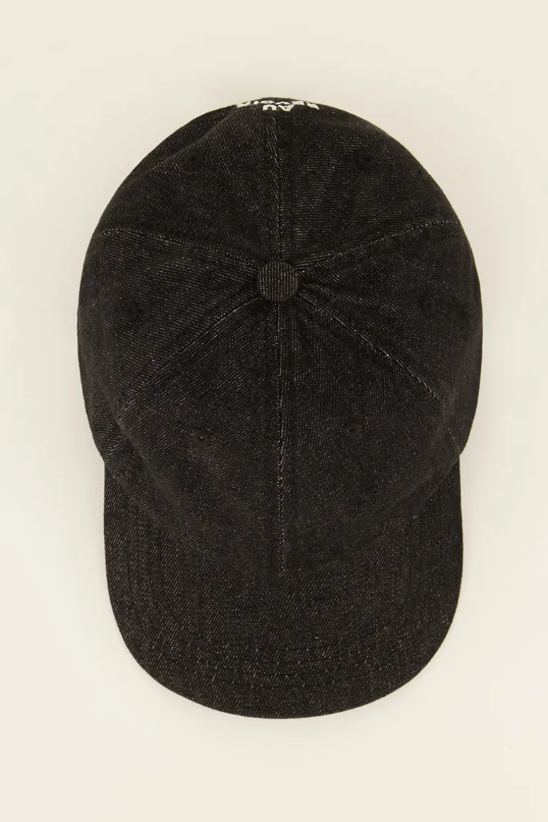 Casquette Grise Denim “Au Revoir"