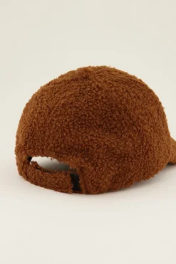 Casquette Marron En Tissu Peluche L'amour