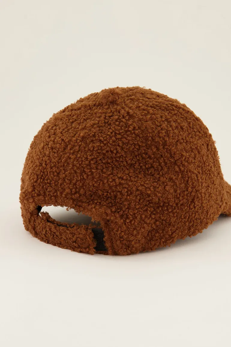 Casquette Marron En Tissu Peluche L'amour