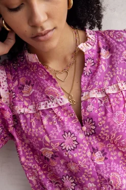 Collier Chaîne Avec Grand Pendentif Cœur Ouvert