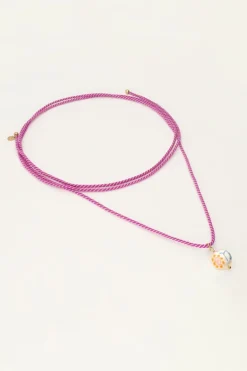 Collier En Corde Violette Avec Perle Signe Du Zodiaque