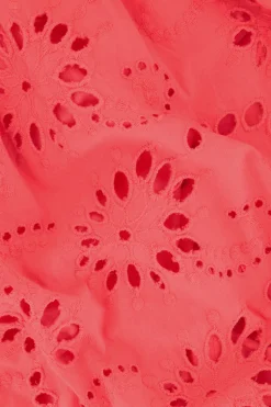 Jupe-short Corail Avec Broderie De Fleurs