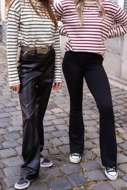 Pantalon Flare Noir Côtelé