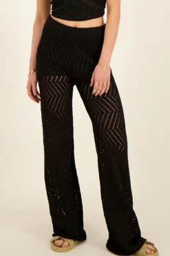 Pantalon Flare Noir En Lurex