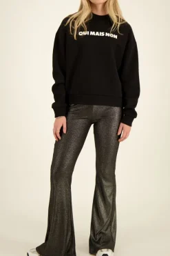 Pantalon évasé Métallique Noir