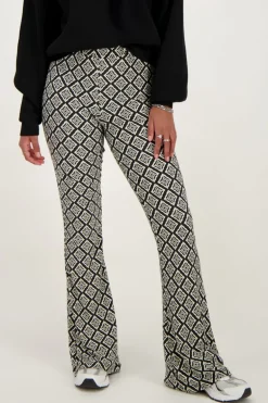 Pantalon évasé Noir Avec Imprimé Aztèque