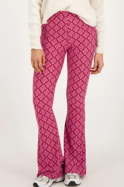 Pantalon évasé Rose Avec Imprimé Ikat