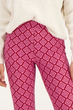 Pantalon évasé Rose Avec Imprimé Ikat