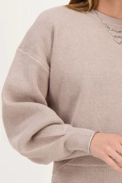 Sweat Taupe Côtelé